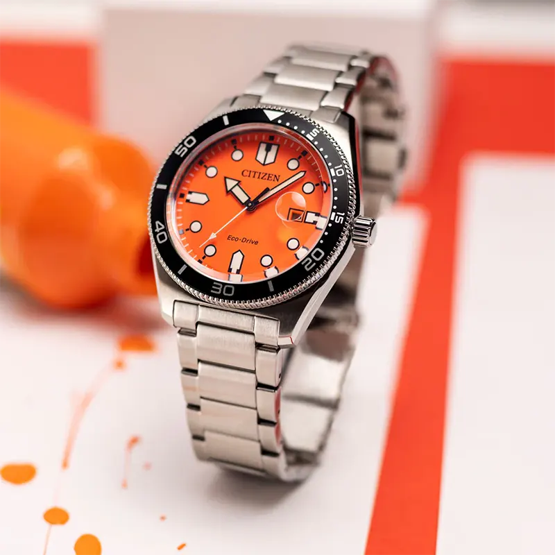 Citizen Eco-Drive Bloiod Aqua-Matic Orange Dial Men's Watch | AW1760-81X